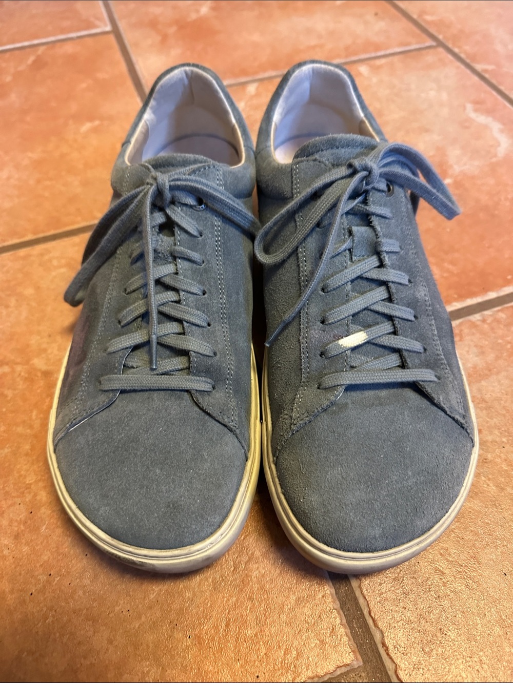 Birkenstock Bend Low Women's Suede Lace-Up Sneakers in Slate Blue (stone coin)